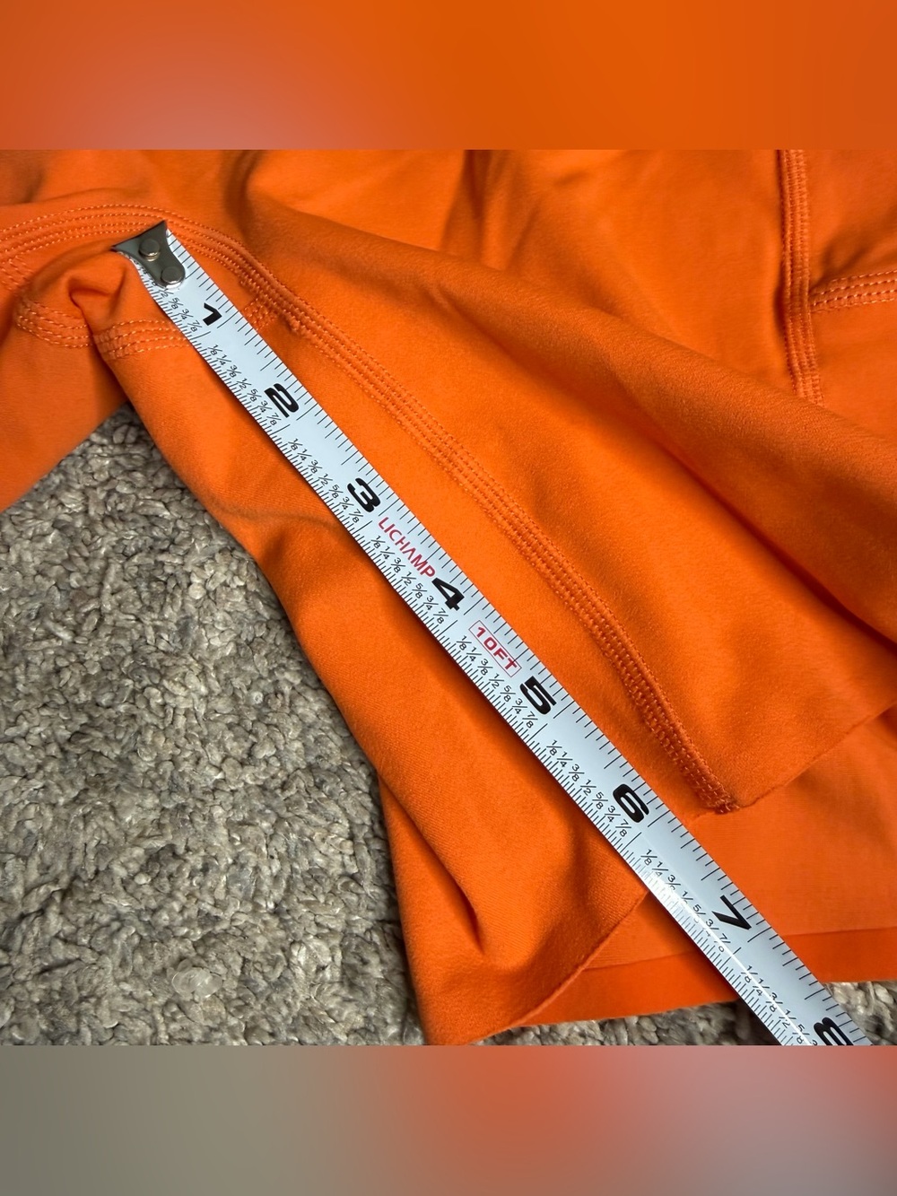 Fanka Body Sculpt Patterned Waistband Biker shorts Large Orange Lift pockets - Picture 9 of 14